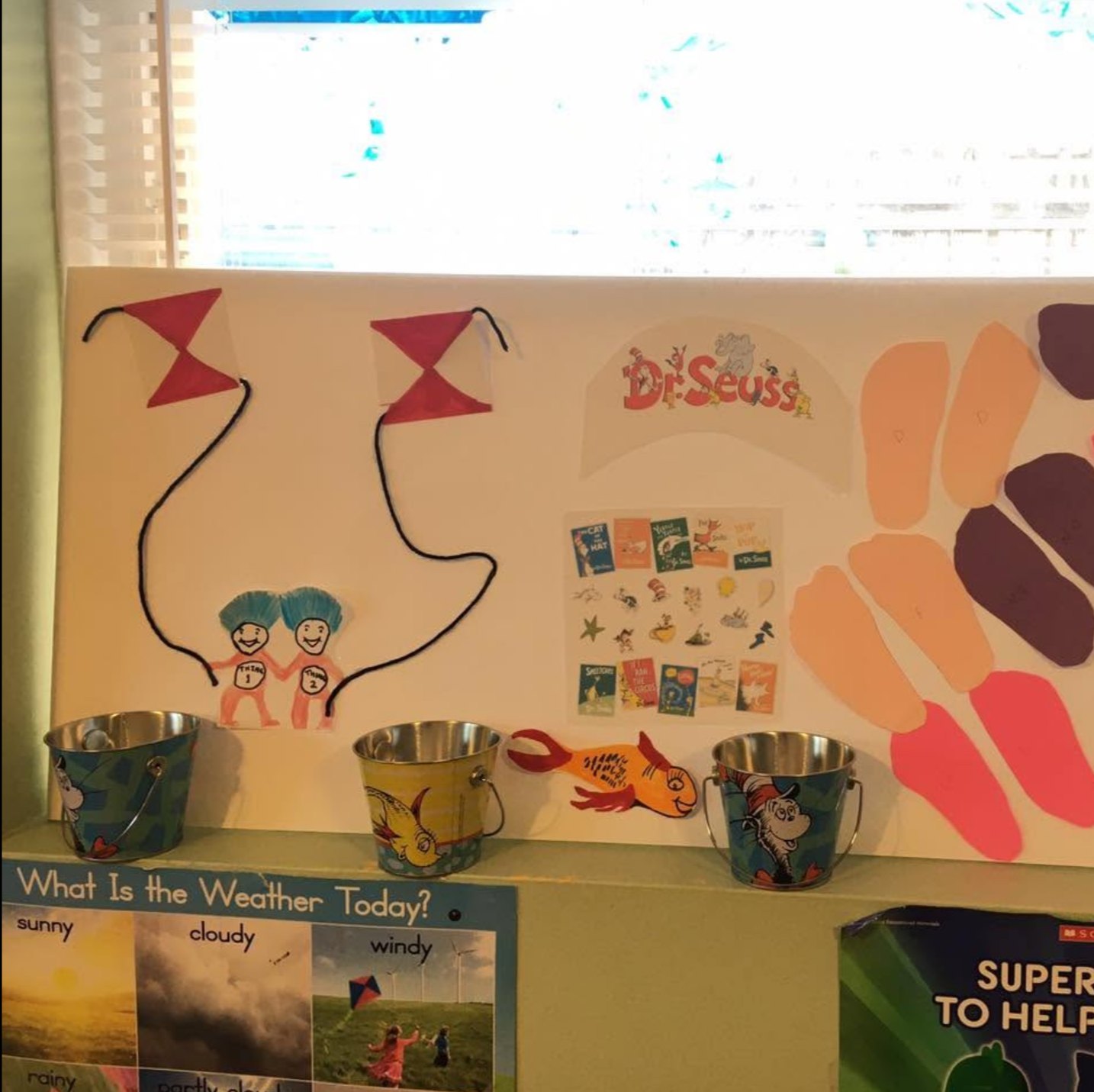 A Dr. Seuss themed reading corner at Little Bird